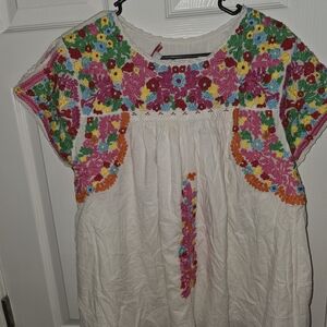 Frances Valentine Multicolor Embroidered Blouse